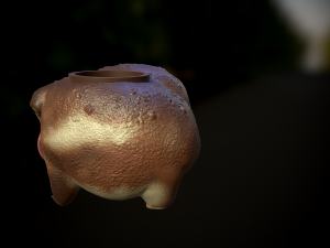 The cookie or sweets jar and the miniature of chubby frog 3D print model Modelo de Impressão 3D