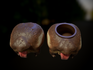 The cookie or sweets jar and the miniature of chubby frog 3D print model Modelo de Impressão 3D