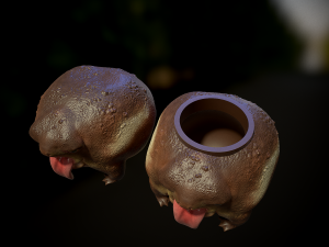 The cookie or sweets jar and the miniature of chubby frog 3D print model Modelo de Impressão 3D