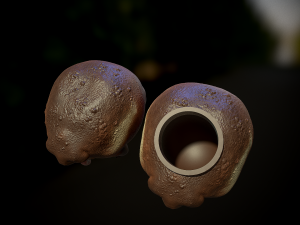 The cookie or sweets jar and the miniature of chubby frog 3D print model Modelo de Impressão 3D