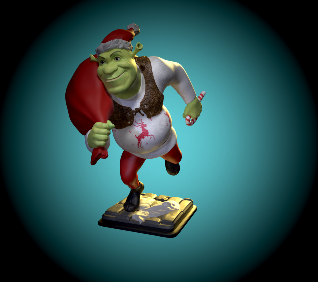 Santa Shrek 3d print model Modelo de Impressão 3D .c4d .max .obj .3ds .fbx .stl .blend 