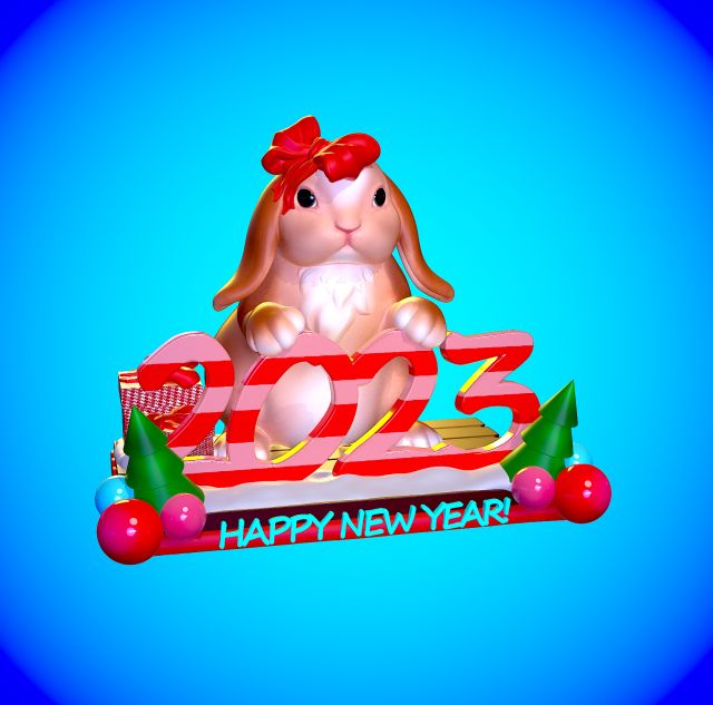 Cute and chubby rabbit 2023 3D print model 3D print model Model do druku 3D .c4d .max .obj .3ds .fbx .stl .blend 