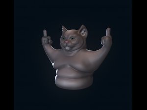 Dissatisfied cat Modelo de impresión 3D