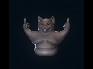 Dissatisfied cat 3D Print Model