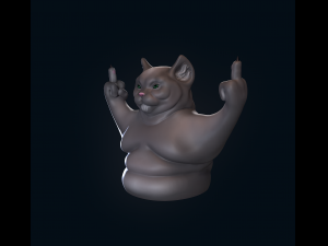 Dissatisfied cat 3D Print Model
