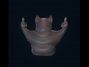Dissatisfied cat 3D Print Model