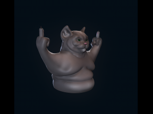 Dissatisfied cat 3D Print Model