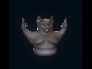 Dissatisfied cat 3D Print Model