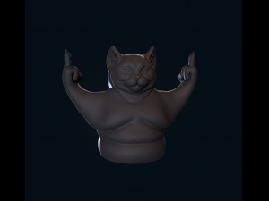 Dissatisfied cat 3D Print Model