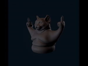 Dissatisfied cat 3D Print Model