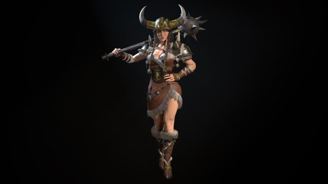 viking lady Model 3D .c4d .max .obj .3ds .fbx .stl .blend