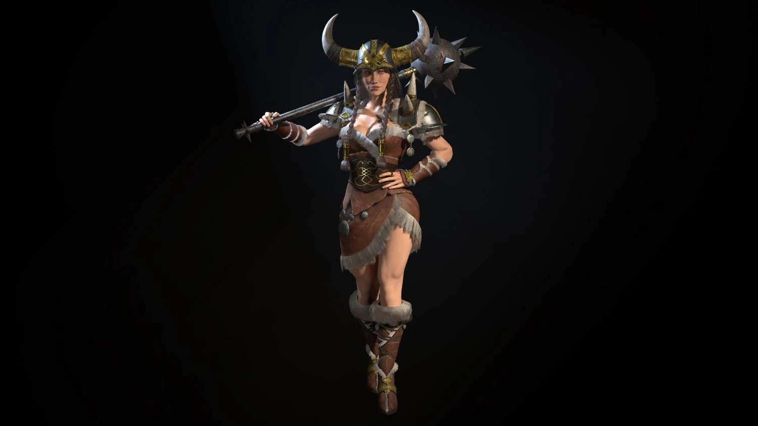 viking lady 3D Model .c4d .max .obj .3ds .fbx .stl .blend