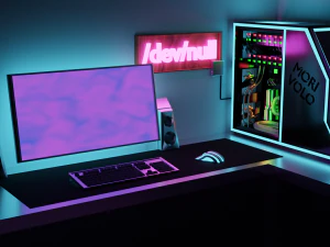 st&oacute;ł komputerowy Model 3D