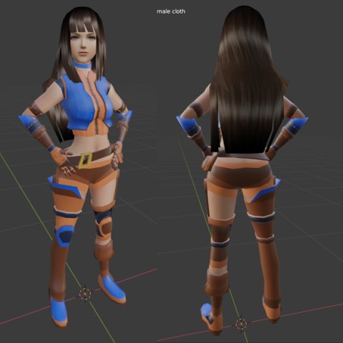 Fh female fantasy character Modèle 3D .c4d .max .obj .3ds .fbx .stl .blend 