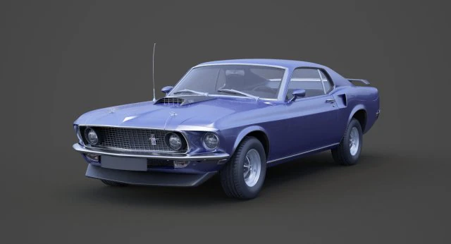 1969 ford-mustang mach 1 351 Model 3D .c4d .max .obj .3ds .fbx .stl .blend
