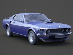 1969 ford-mustang mach 1 351 3D Model