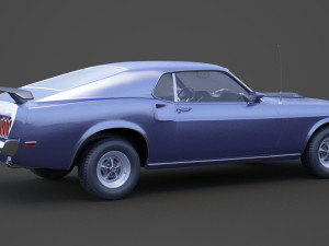 1969 ford-mustang mach 1 351 3D Model