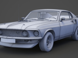 1969 ford-mustang mach 1 351 3D Model