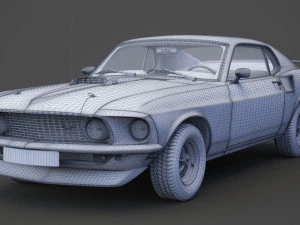Ford Mustang Mach 1 351 uit 1969 3D Model