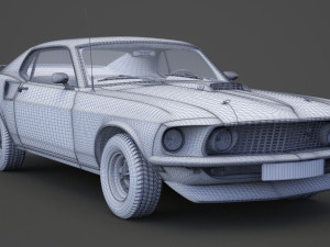 1969 ford-mustang mach 1 351 3D Model