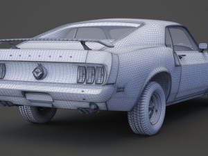 1969 ford-mustang mach 1 351 3D Model