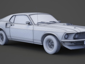 1969 ford-mustang mach 1 351 3D Model
