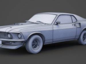 1969 ford-mustang mach 1 351 3D Model