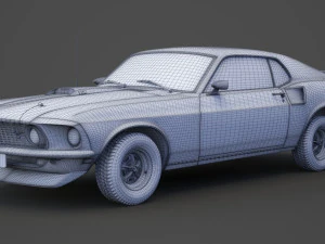 Ford Mustang Mach 1 351 uit 1969 3D Model