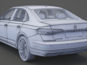 volkswagen passat phev cn-spec 2019 with hq interior Modelo 3D