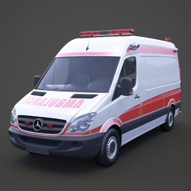 Ambulance 3D Модель .c4d .max .obj .3ds .fbx .stl .blend 