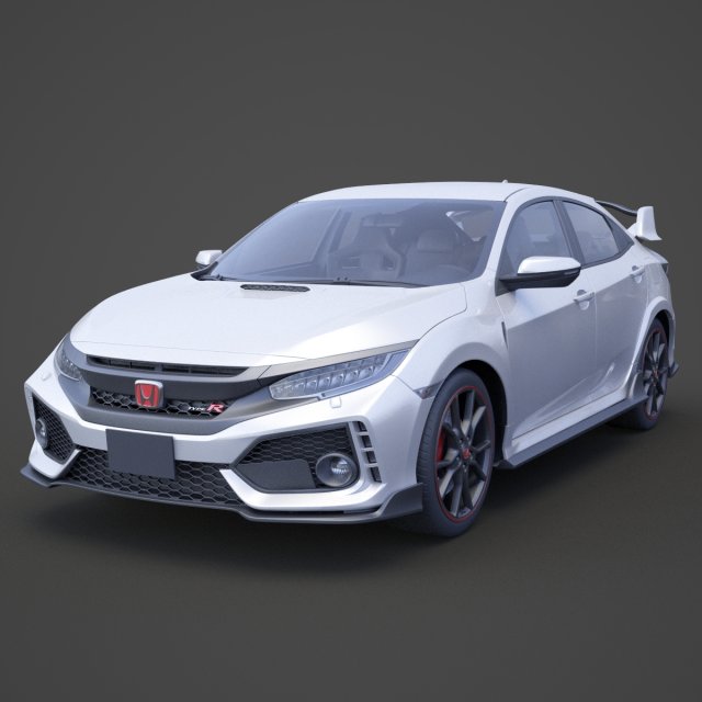 honda civic type r 2018 3D Модель .c4d .max .obj .3ds .fbx .stl .blend 