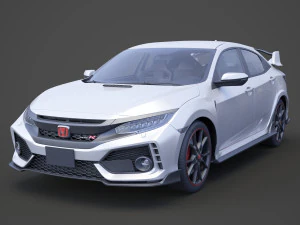 honda civic tipo r 2018 Modello 3D