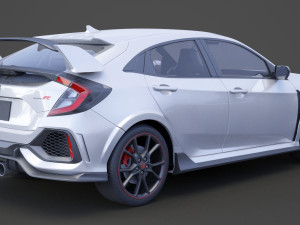 honda civic type r 2018 3D Модель