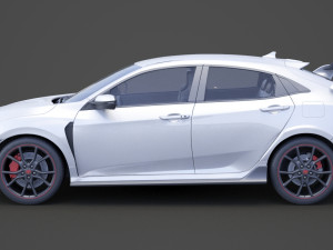 honda civic type r 2018 3D Модель