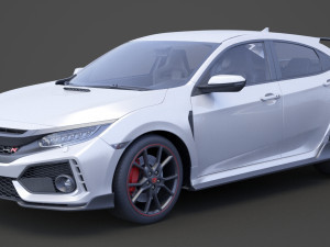 honda civic type r 2018 3D Модель