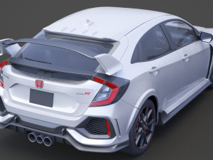 honda civic type r 2018 3D Модель