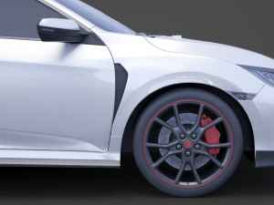 honda civic type r 2018 3D Модель