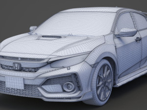 honda civic type r 2018 3D Модель