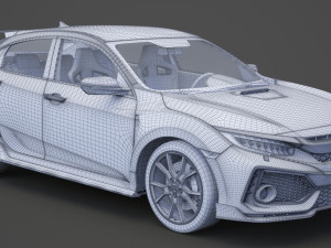 honda civic type r 2018 3D Модель