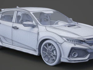 honda civic type r 2018 3D Model