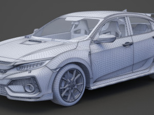 honda civic type r 2018 3D Модель