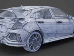 honda civic type r 2018 3D Модель