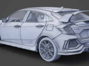 honda civic type r 2018 3D Модель