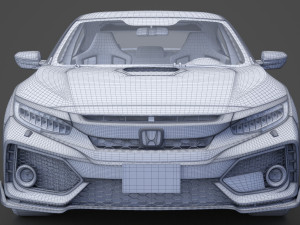 honda civic type r 2018 3D Модель