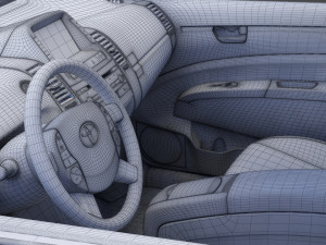 toyota prius 2003 hq interior Modelo 3D