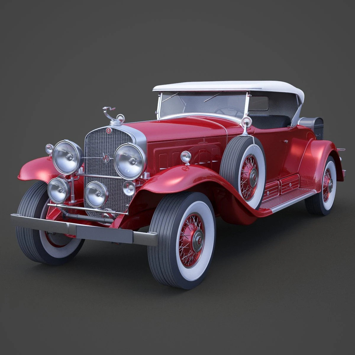 cadillac v16 roadster 1930 3D Model .c4d .max .obj .3ds .fbx .stl .blend 