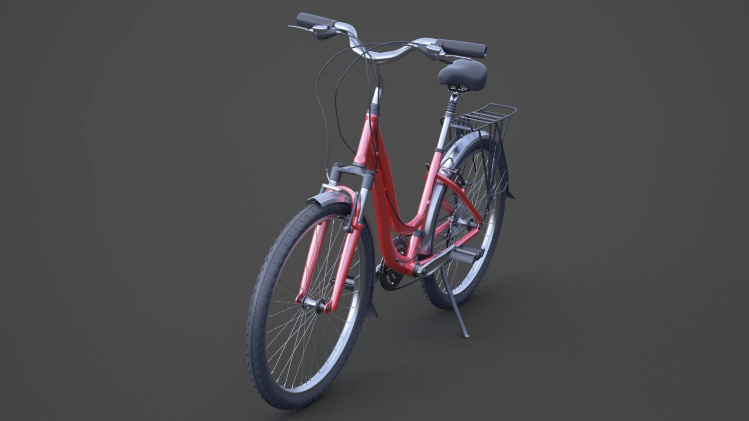 Bicycle 002 3D Model .c4d .max .obj .3ds .fbx .stl .blend 