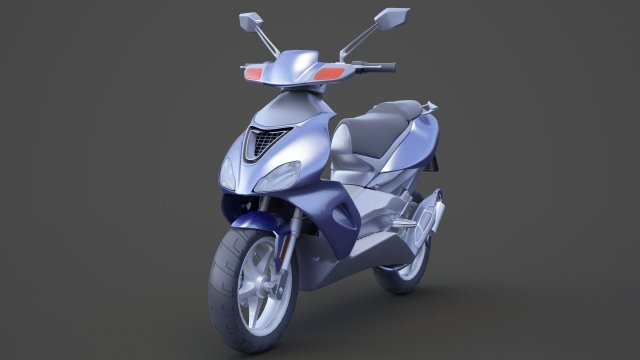 scooter bike 001 3D Model .c4d .max .obj .3ds .fbx .stl .blend