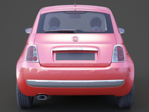 fiat 500 with hq interior Modèle 3D