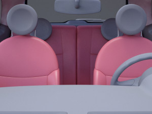 fiat 500 with hq interior Modèle 3D
